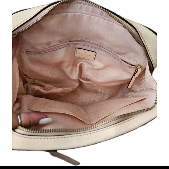 Kate Spade Felix Blush Light Pink Crossgrain Leather Zipper Closure Satchel Bag - Picture 8 of 15